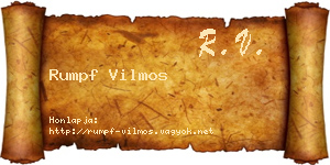 Rumpf Vilmos névjegykártya